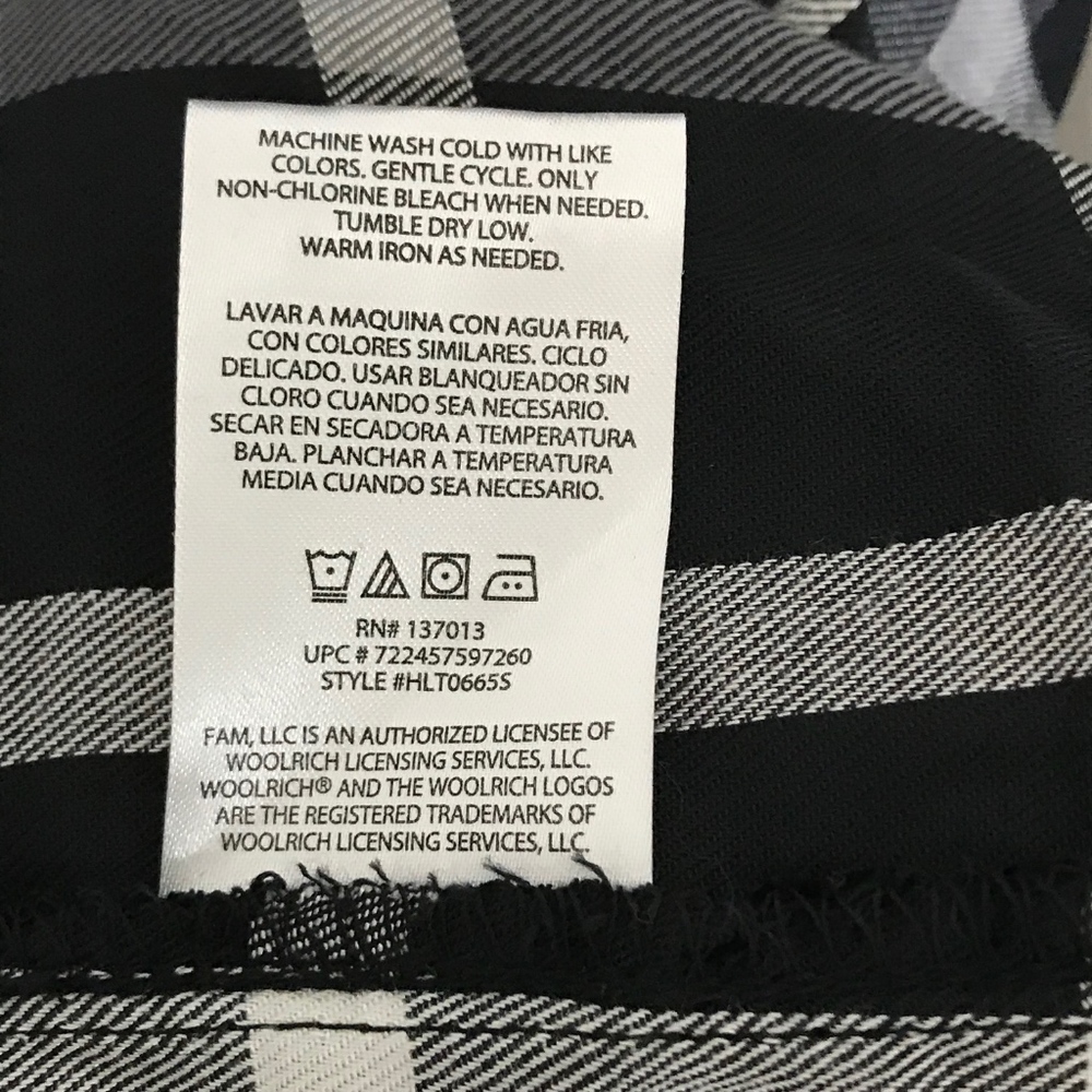 Woolrich Black Plaid Blouse - Picture 8 of 8